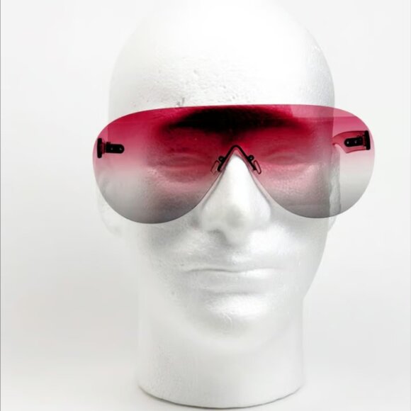 Oversized Rimless Pink Gradient Sunglasses - Picture 10 of 12